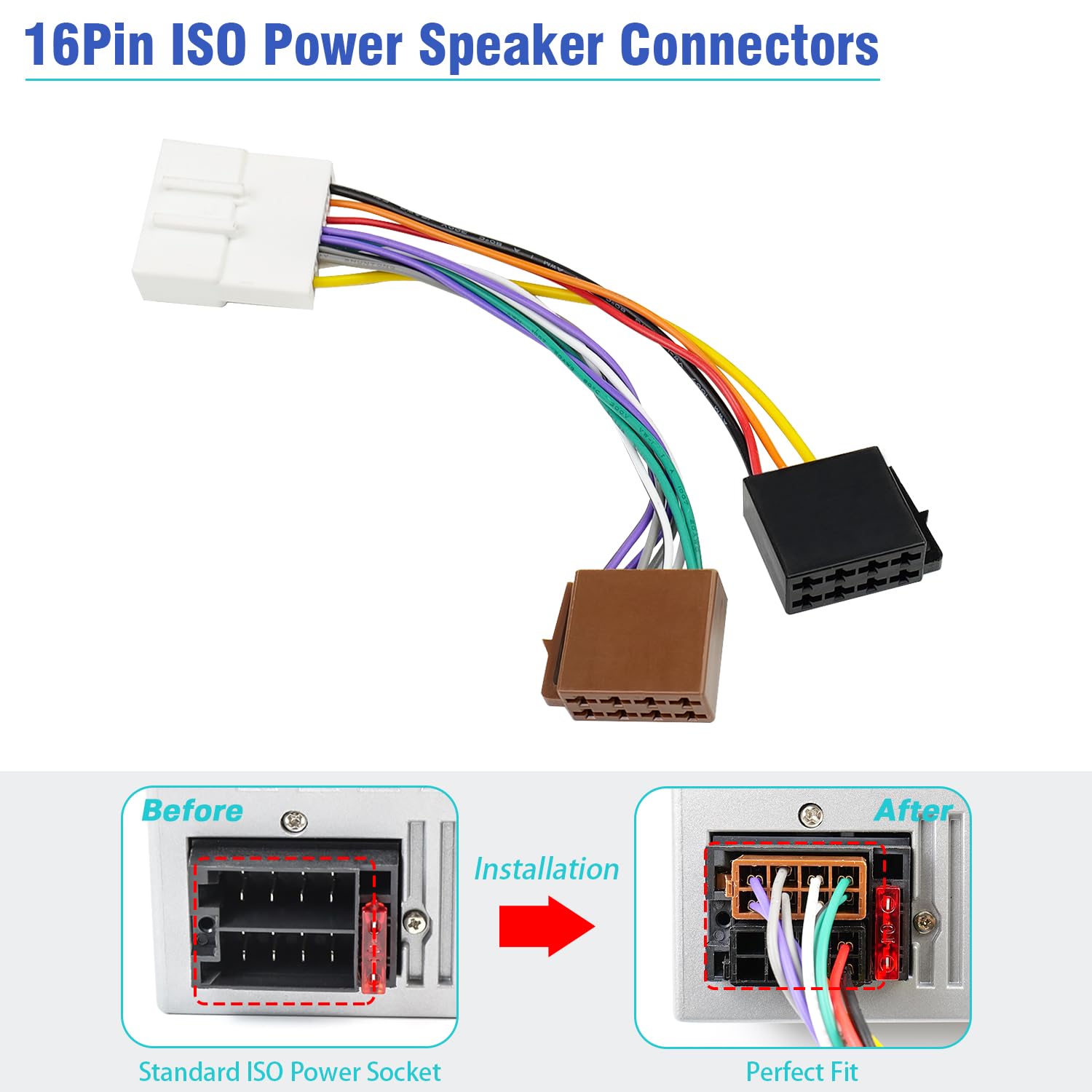 Amazon.com: Jayubien 立體聲線束,適用於Nissan ISO 無線電轉接器至20